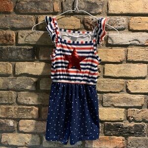 Girls patriotic boutique star romper size 7/8